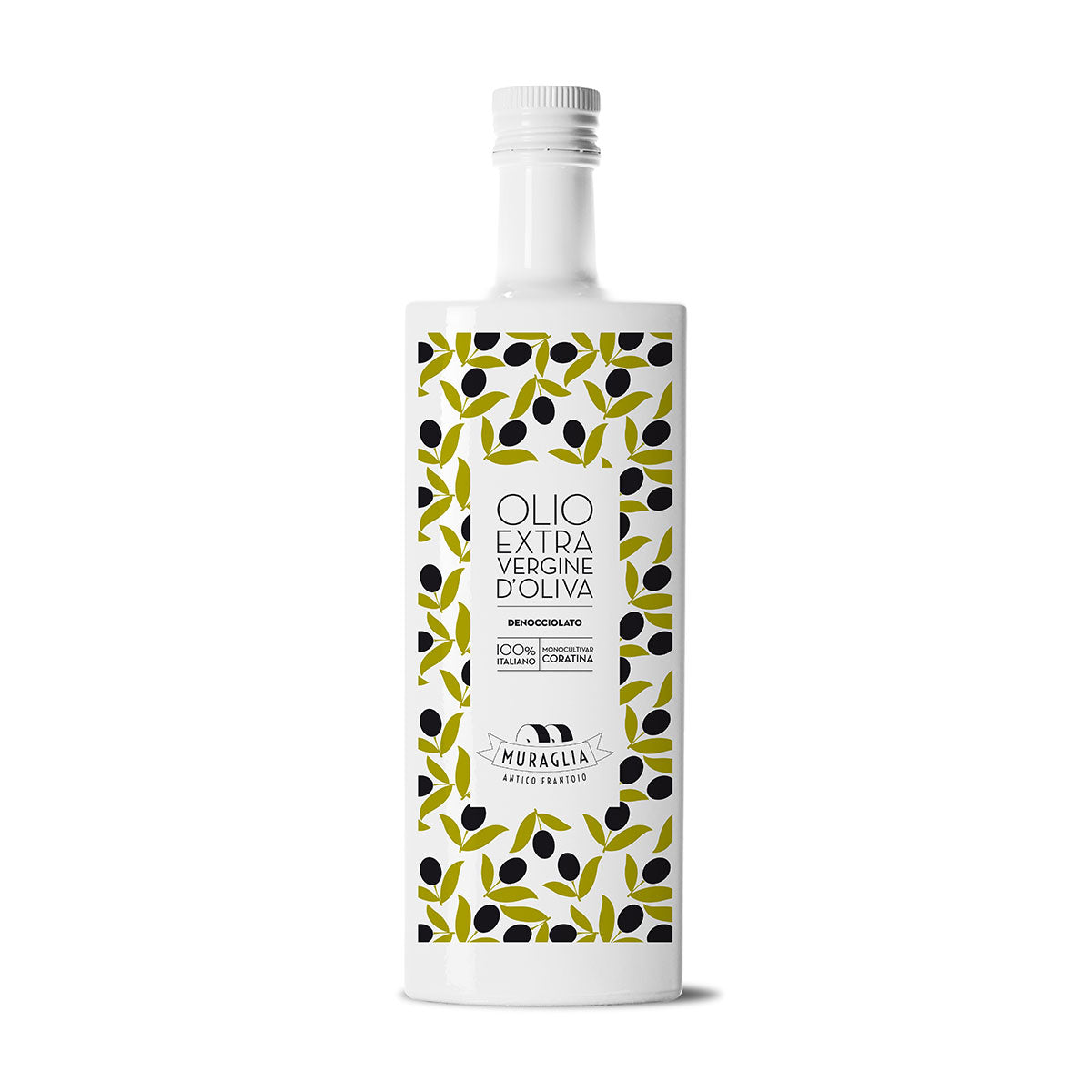 Italiensk extra virgin olivolja "Muraglia PITTED" 500 ml (pressad utan olivstenar, intensivt fruktig)