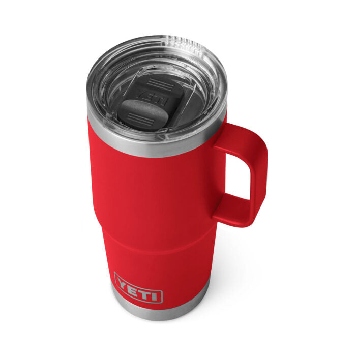 Yeti Rambler 591 ml termosmugg i rostfritt stål med dubbla väggar, vakuumisolering, handtag och Stronghold-lock för varm eller kall dryck.