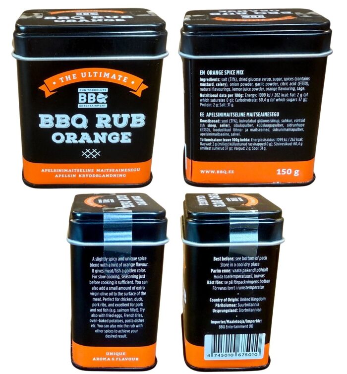 Enn Tobreluts kryddblandning BBQ RUB (apelsinsmak) 150g
