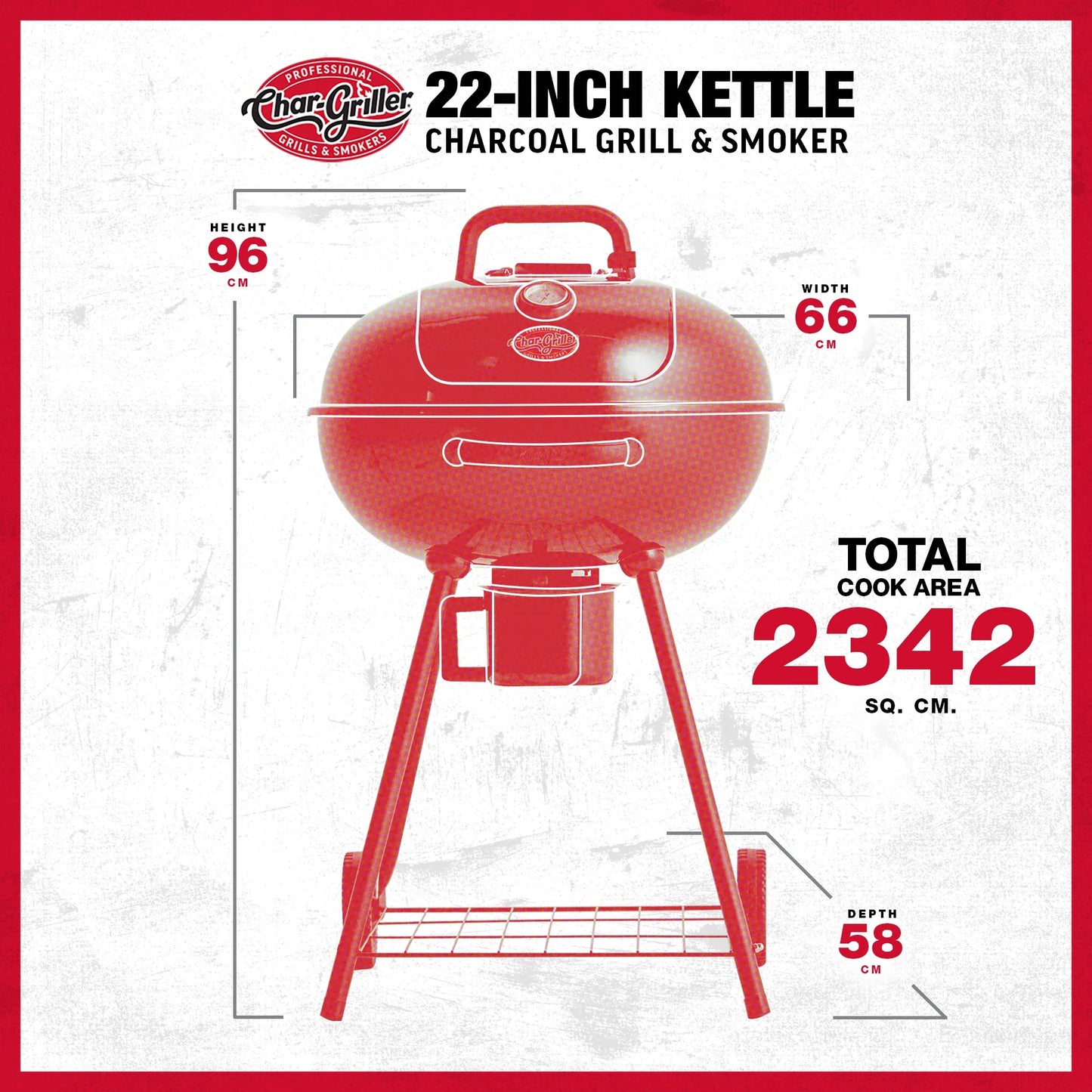 Kettle kolgrill och rökugn 57cm