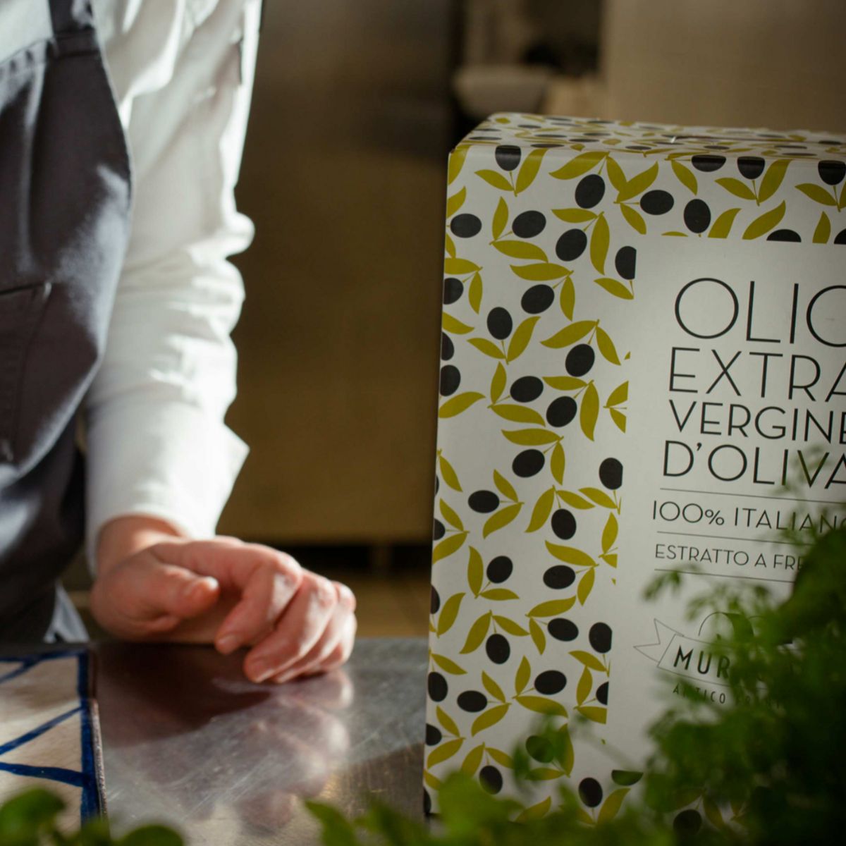 Italiensk extra virgin olivolja "Muraglia Pitted" bag-in-box 3 L (pressad utan olivstenar, intensivt fruktig)