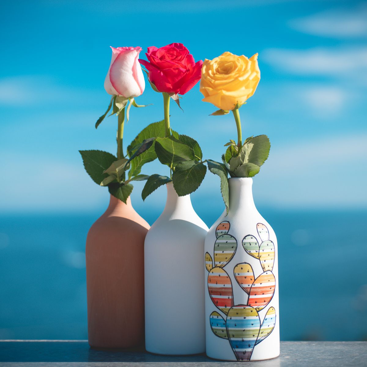 Italian extra virgin olive oil in a ceramic "Prickly Pear" bottle "Muraglia MEDIUM FRUITY" 500 ml (medium fruity)