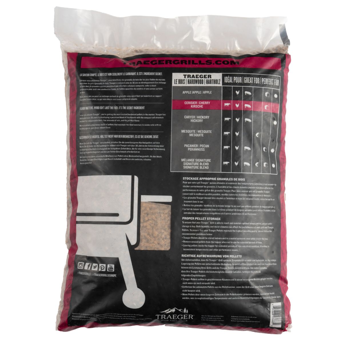 TRAEGER FSC KÖRSBÄR Träpellets för rökare 9 kg