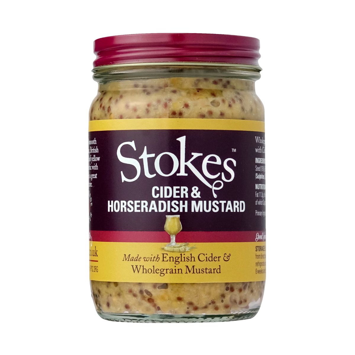 Stokes Cider & Pepparrot Fullkornssenap 185g