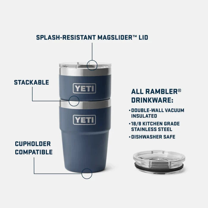 Yeti Rambler 16 Oz / 473 ml Stackable Cup Blå