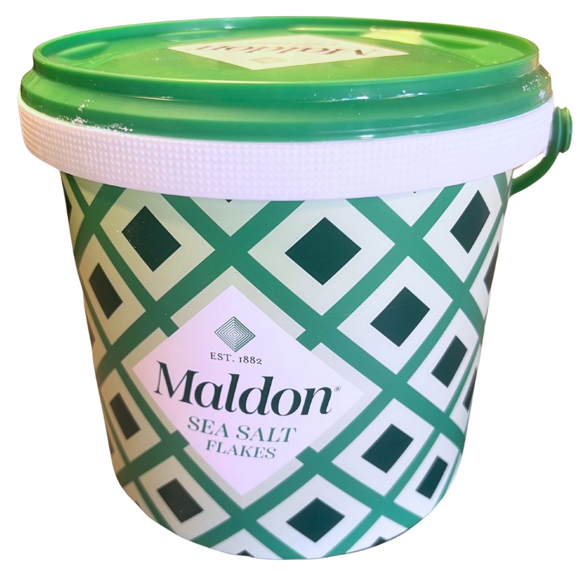 Maldon sea salt flakes 1400g in a bucket