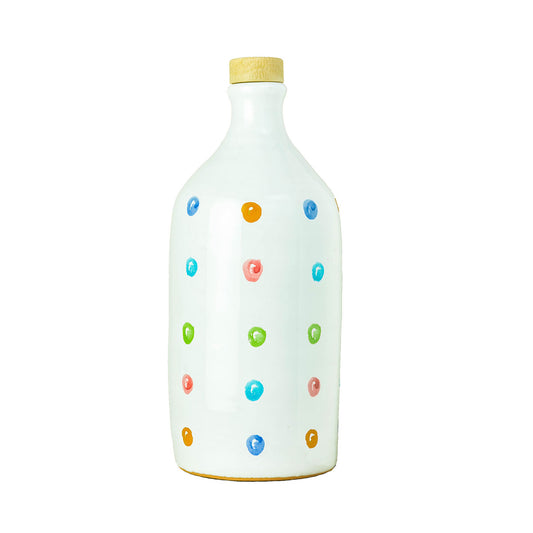 Italiensk extra virgin olivolja i en keramisk "Spotty" flaska "Muraglia MEDIUM FRUITY" 500 ml (medium fruktig)