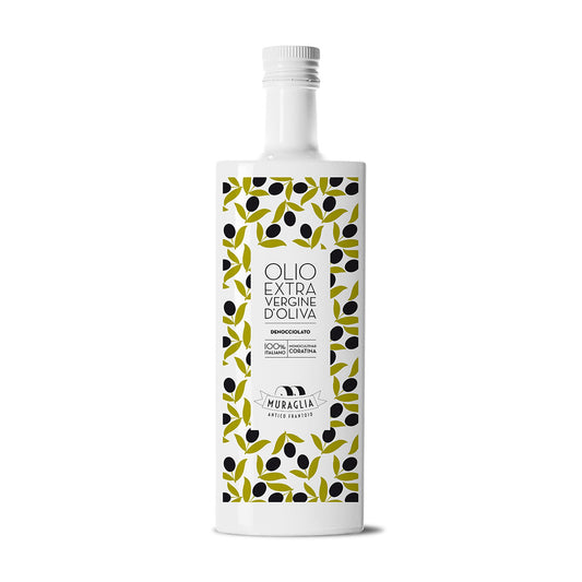 Italiensk extra virgin olivolja "Muraglia PITTED" 500 ml (pressad utan olivstenar, intensivt fruktig)