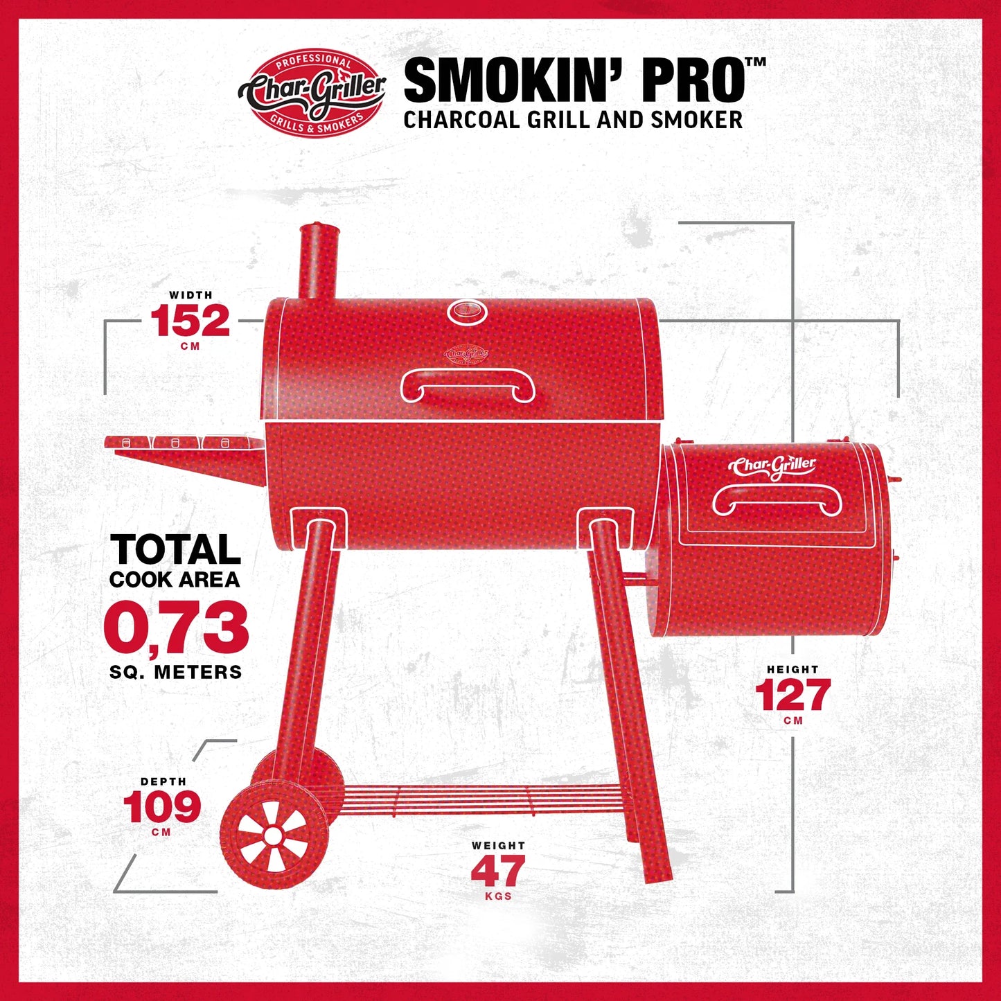 Smokin' Pro™ Tunngrill och Offset-rökugn