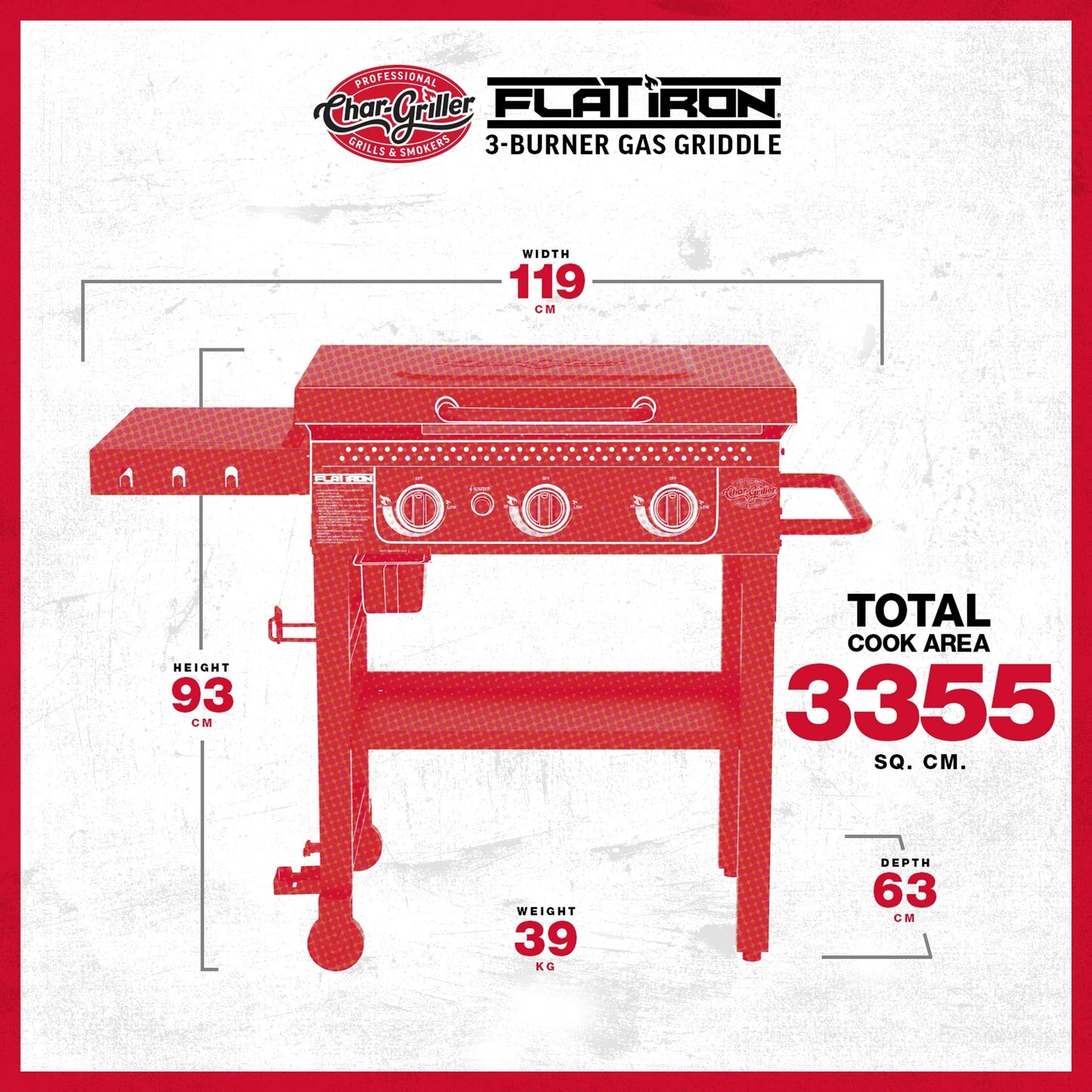 3-brännare Flat Iron™ Gas Griddle