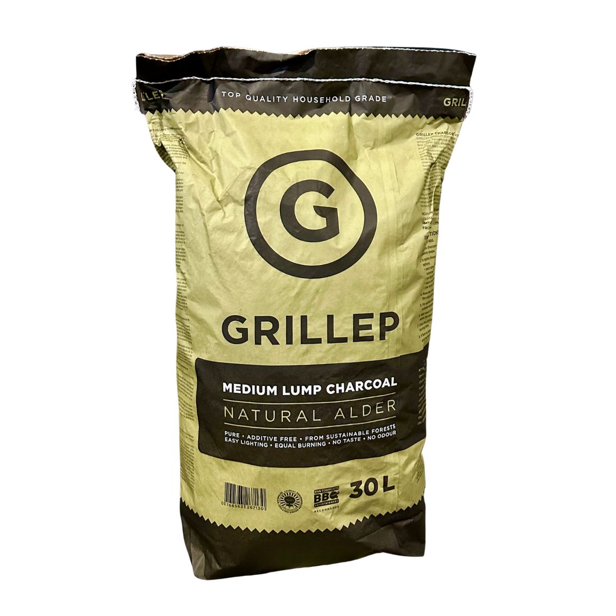 GRILLEP medelstor grillkol (al) 30 liters påse (FSC100%)