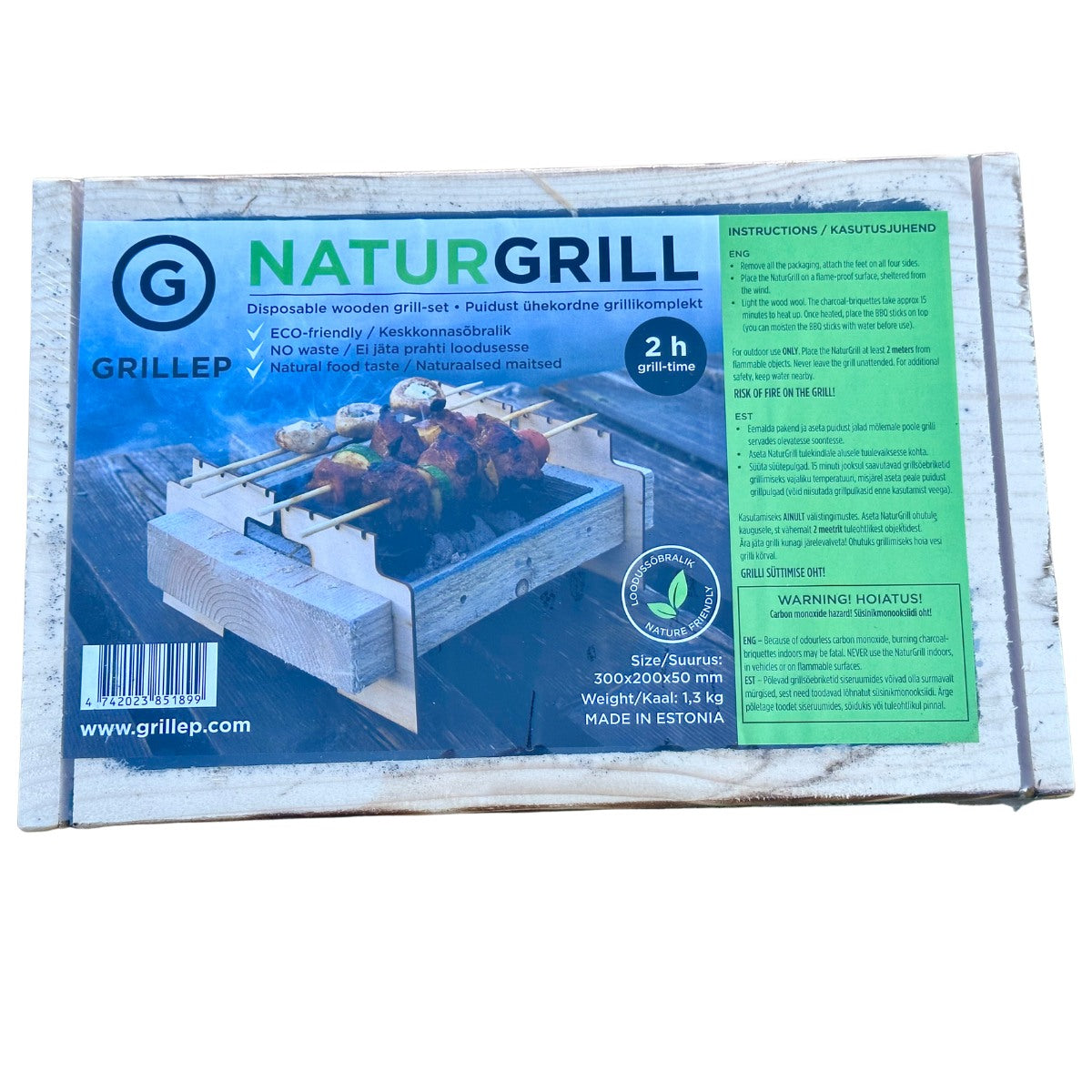 ENGANGSMILJÖVÄNLIG KOLGRILL "Grillep NaturGrill"