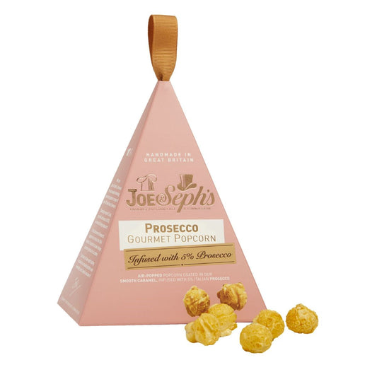 Joe&Sephs Prosecco popcornsnacks i hängande PYRAMID-förpackning 30g