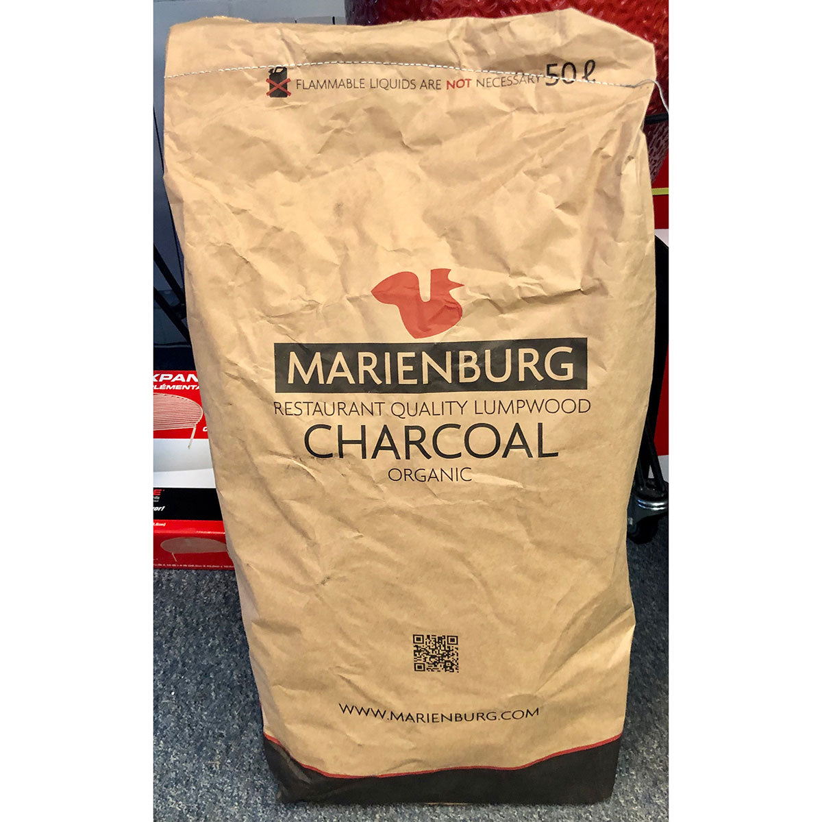 Marienburg storbit grillkol (al) 50 ltrs påse