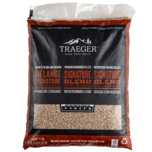 TRAEGER FSC SIGNATURE BLEND träpellets för rökare 9 kg