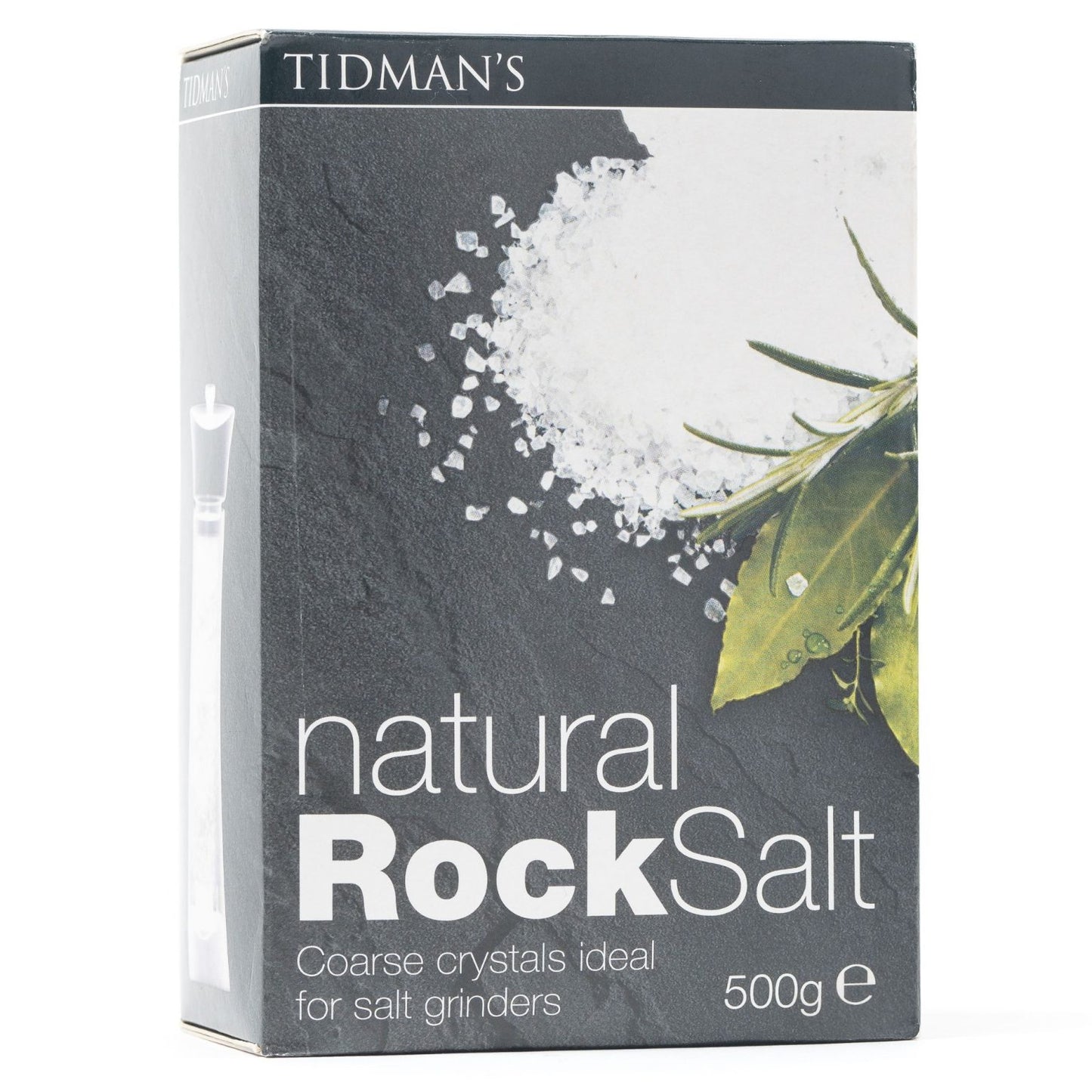 Tidman's rock salt 500g packaging