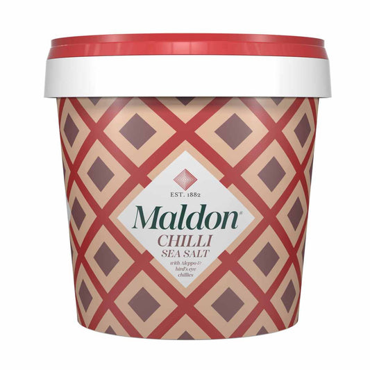 Maldon sea salt flakes WITH CHILI 500g bucket (with Aleppo &amp; "bird's eye" chili)